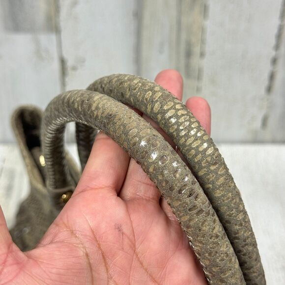 Tory Burch Gray Python Embosed and Black Structured Tote bag - Picture 8 of 11